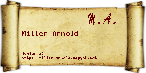 Miller Arnold névjegykártya